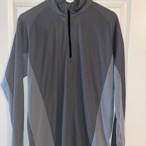 Antigua Black and Gray Men's 1/4 Zip Pullover